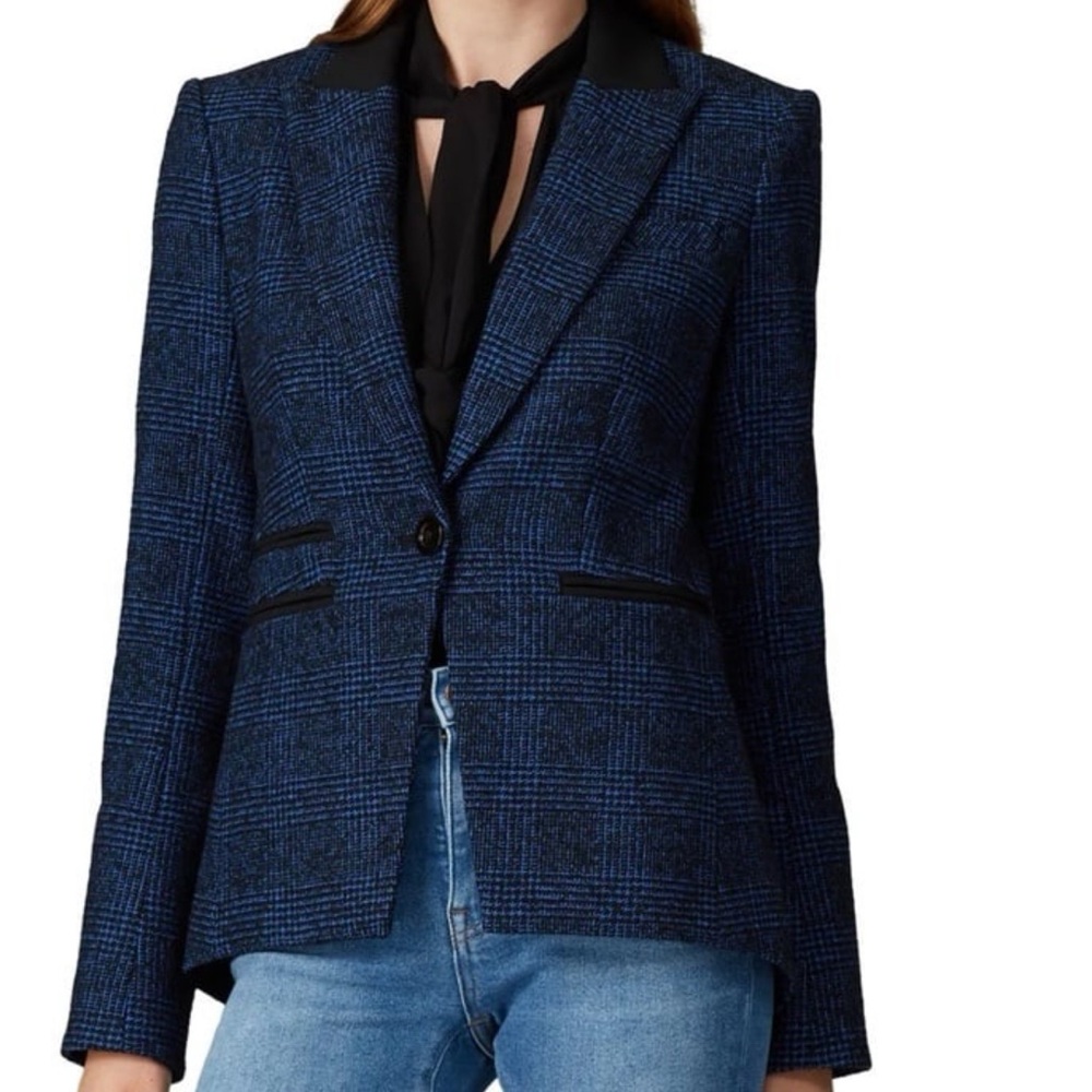 Veronica Beard Gia Dickey Checkered Blazer